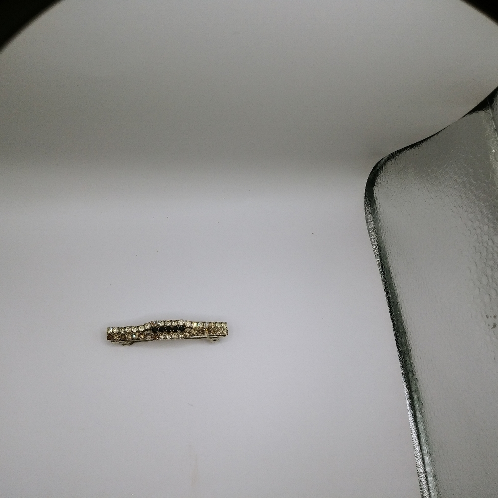 Black and clear rhinestone Silverton barrette